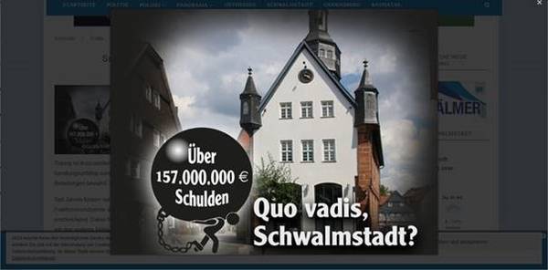 Richtigstellung des angeblichen Schuldenstandes der Stadt Schwalmstadt durch den Bürgermeister
