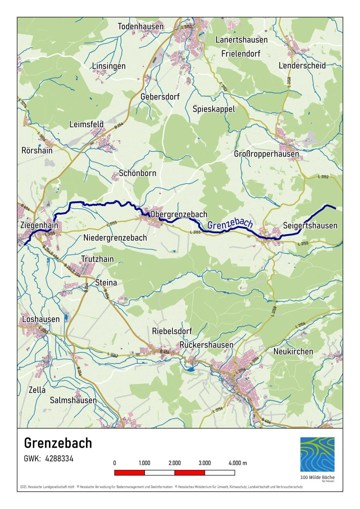 Verlauf des Grenzebachs GWK 4288334 1